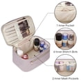 thumbnail image 5 of Travel Makeup Bag, Portable Cosmetic Bags Make Up Organizer for Women with Handle, Men Toiletry bag for Brushes, PU Leather, for Gift, Purple, 5 of 8