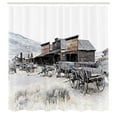 thumbnail image 3 of Ambesonne Western Shower Curtain, Old Wooden 20s Town, 69"Wx70"L, Brown White, 3 of 5