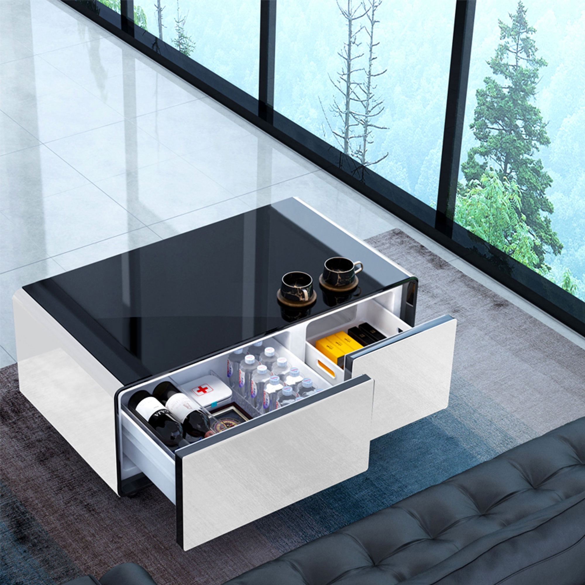 Sobro Smart Storage Coffee Table With Refrigerated Drawer