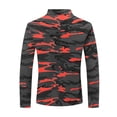 thumbnail image 4 of Zylanna Men's Long Sleeve Polo Shirts with Chest Pocket, Printed Slim Fit Turndown Collar Spring Fall Casual Pullover Tops for Man Red, 4 of 5