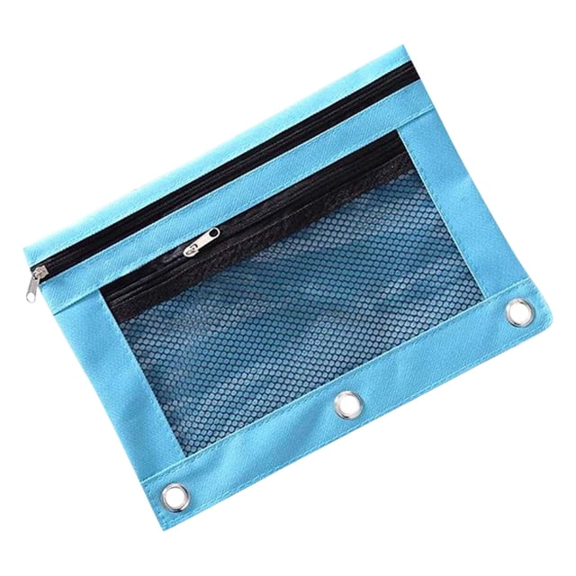 Clearance!Back-to-School Essentials Double Zipper Pencil Bag Transparent Mesh File Bag Zipper Binder Pencil Bag Pencil Bag