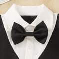 thumbnail image 2 of Boys Short Suit Set 3 Pieces Kids Formal Gentleman Outfit Shirt Vest Shorts Bow Tie Toddler Boy Summer Clothes, 2 of 6