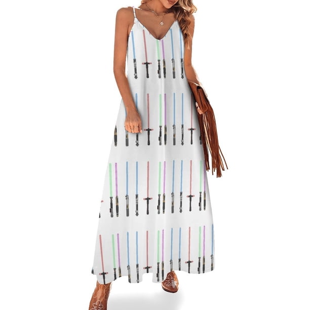 Vestido sin mangas de sables de luz, vestido de verano para mujer 2024, vestidos de mujer de lujo