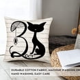 thumbnail image 2 of Happy Halloween October 31 Pillow Covers Black Cat Spider Web Pillow Cases Cushion Cover Cotton Linen Black White Halloween Quotes Pillowcases for Sofa Couch Bedroom, 20x20 Inch, (A004), 2 of 6