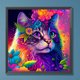 thumbnail image 1 of Cuadros Decorativos 5D bricolaje taladro redondo completo diamante pintura gato Kit decoración del hogar arte artesanía Wdftyju embutido en tela, 1 of 1