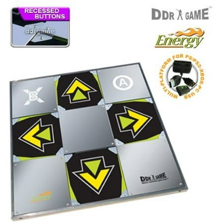 Xbox Metal Dance Pad - Dance Revolution Energy Metal Dance Pad Recessed Buttons PS/PS2, Wii, Xbox , PC