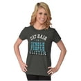 thumbnail image 4 of Cat Hair Single People Glitter Funny Womens Slim Fit Graphic Tee Brisco Brands X, 4 of 4