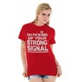thumbnail image 4 of Picking Up Strong Signal Tech Flirty Plus Size Crewneck Graphic Tee Shirt Brisco Brands 2X, 4 of 5