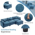 thumbnail image 5 of 111.4" L-Shape Chenille Upholstered Sofa with 5 Pillows, Modern Luxury Sofa Couch with Removable Ottoman, 3-Seater Couch Sectional Sofa Set for Living Room (Blue-5 Pillows), 5 of 18