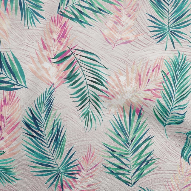 oneOone Rayon Green Fabric Tropical Leaf Sewing Material Print Fabric By The Yard 56 Inch Wide