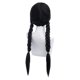 thumbnail image 4 of Peluca de miércoles Addams con gorro de peluca, pelucas negras para disfraz de miércoles, peluca larga trenzada negra, trenzas, pelucas para fiesta de Addams, 4 of 5