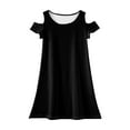 thumbnail image 5 of XADYUY Girls Summer Dress Size 7-8 Casual A-Line Sleeveless T-Shirt Dress for School Polka Dot Crew Neck Swing Loose kids sundresses girls 4-16,Black 7-8 Years, 5 of 6