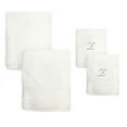 thumbnail image 5 of Authentic Hotel and Spa  4-piece White Turkish Cotton Towel Set with Silver Script Monogrammed Initial T, 5 of 5