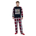 thumbnail image 3 of LuLiaMenton Matching Family New Year Pajamas, Happy New Year 2027 Long Sleeve Plaid Pants, 3 of 5