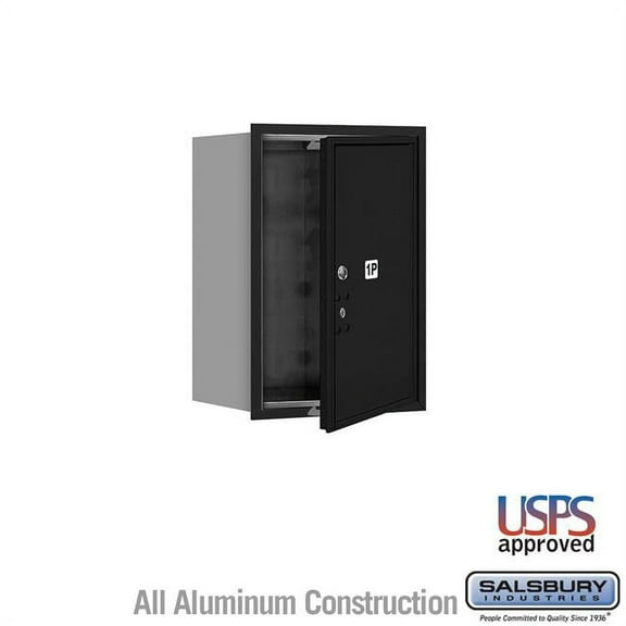 Salsbury Industries  17 x 23.875 x 16.5 in. Recessed Mounted 4C Horizontal Mailbox - Front Loading - USPS Access, Black