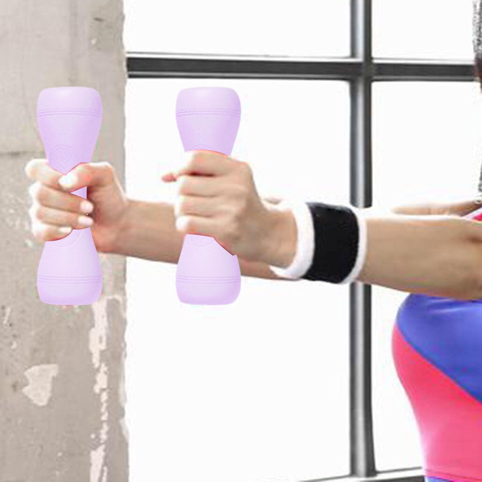 QccHieUs Adjustable Dumbbells Set of 2 for Women Kids Seniors Exercise Equipment for Slip Violet
