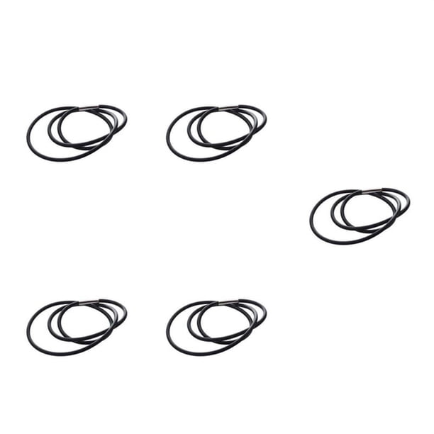5 Piezas Collar de Cordon de Caucho de de 3mm19.75 Pulgadas con de Acero Inoxidable - Negro