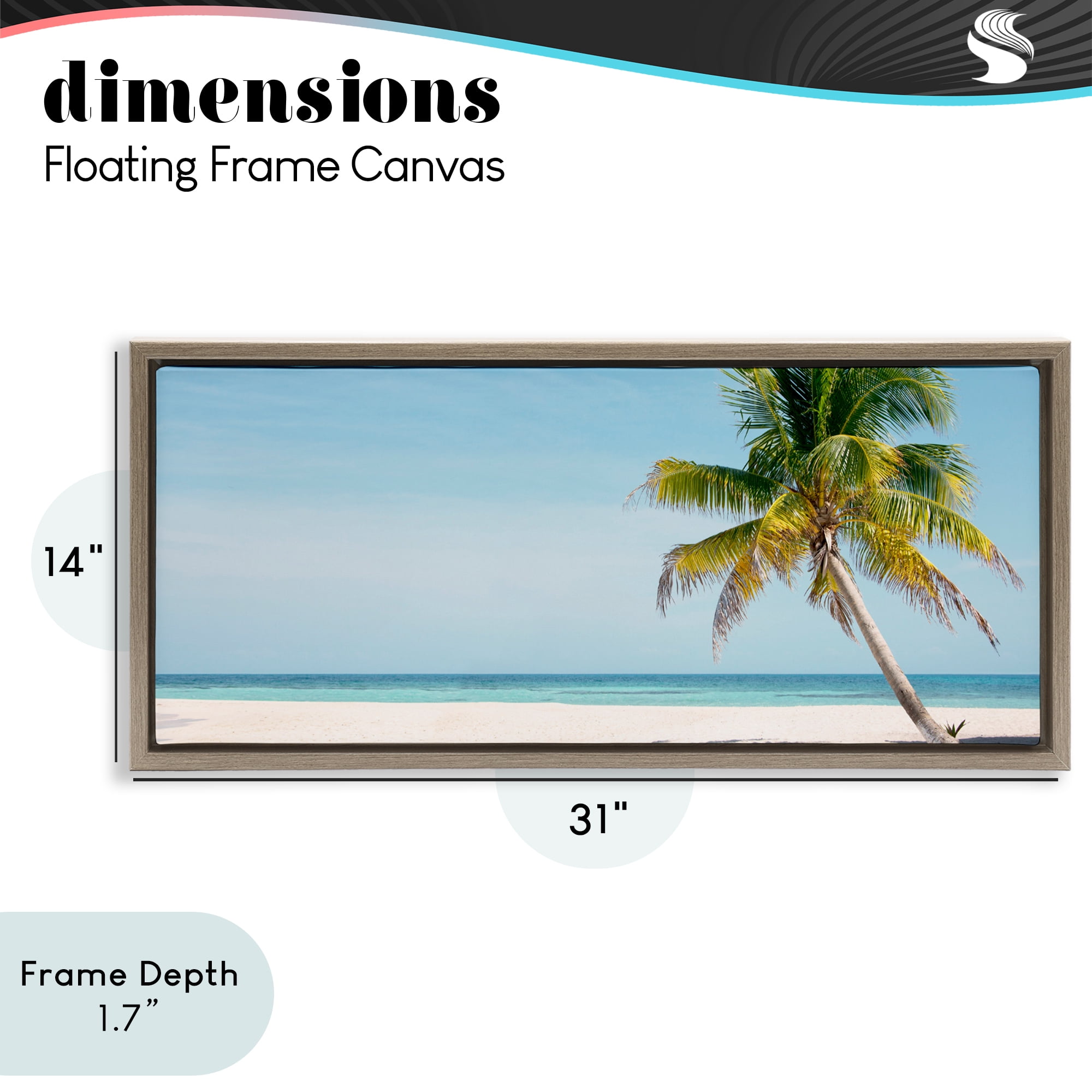 Stupell Industries Tropical Island Palm Tree Brown Framed Floater Canvas Wall Art, design by Danita Delimont