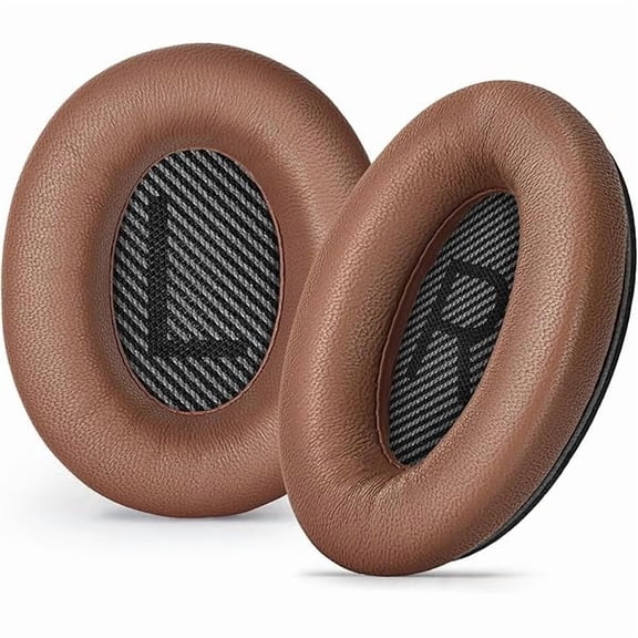 OAO Leather Ear-Pads Cushions for Bose QuietComfort QC-35 QC-35-ii QC-25 QC-15 QC-2 Headphones, Lambskin Replacement Ear Covers for Ae2/Ae2i/Ae2W SoundLink SoundTrue Around-Ear Headsets(Brown)