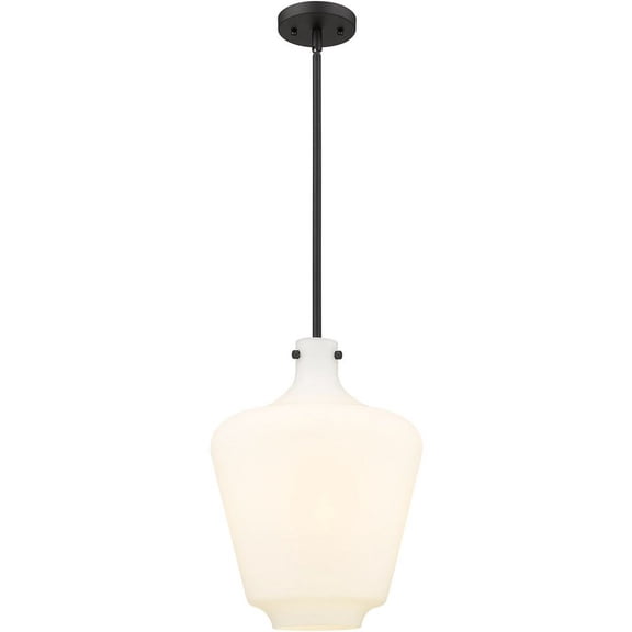 493-1S-BK-G501-12-LED-Innovations Lighting-Lowell - 1 Light Mini Pendant In Industrial Style-16.25 Inches Tall and 12 Inches Wide Matte Black Matte