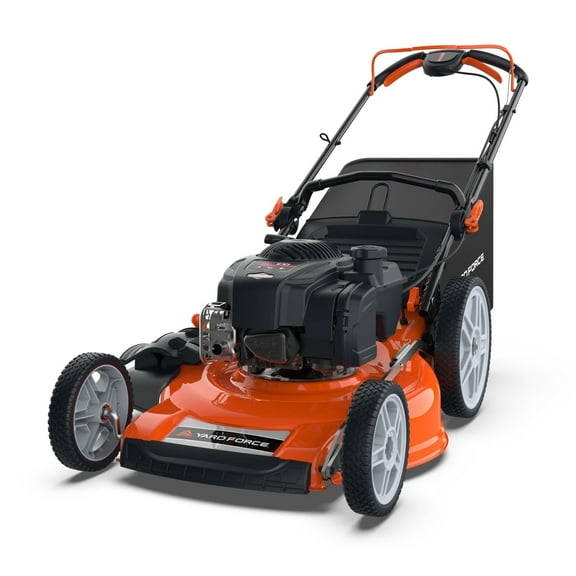 Yard Force 21” 3-in-1 Self-Propelled RWD Gas Mower with Variable Speed, Briggs & Stratton Engine and Vertical Storage Technology
