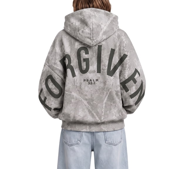 Christian Forgiven Hoodie for Women Men Graphic Camo Sweatshirt Y2K Faith Bible Pullover