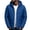 Blue, variant on Hooded Puffer Coat for Men Solid Color Quilted Winter Coat Warm Padded Outerwear with Zipper Pockets