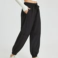 thumbnail image 6 of FAIWAD Womens Straight Pants Solid Color Elastic Waist Drawstring Trousers Ladies Plus Size Athletic Pants (X-Large, Black1), 6 of 6