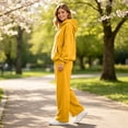 thumbnail image 6 of TOMVIGX Womens Sweatsuits 2 Piece Set Oversized Athleisure Sets Fashion Casual Outfits Hoodie Sweatpants Yellow L, 6 of 6