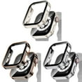 thumbnail image 1 of BRADCET 1/3Pack Hard PC Tempered Glass Watch Case anc Cover for Apple Watch 40mm 44mm 38mm 45mm 41mm 42mm Women Men, Accessories Shockproof Bumper Case Face Cover for iWatch Apple Series 8 7 SE 6 5 4, 1 of 8