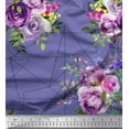 thumbnail image 1 of Soimoi Cotton Duck Fabric Triangle,Leaves & Rose Flower Decor Fabric Printed Yard 42 Inch Wide, 1 of 1