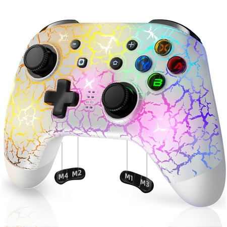 EasySMX Switch Controller, Wireless Switch Pro Controller with LED Lights/Dual Vibration/Macro Buttons, Compatible with Nintendo Switch/IOS/Android/PC