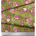 thumbnail image 3 of Soimoi Poly Georgette Fabric Skull & Begonia Floral Print Fabric by The Yard 52 Inch Wide, 3 of 3