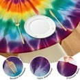thumbnail image 4 of Rainbow Tie Dye Mandala Pattern Round Fitted Tablecloth with Elastic Edge,Dining Table Cover Waterproof,Outdoor Round Tablecloth for Camping,Dining,Indoor and Outdoor, 4 of 7