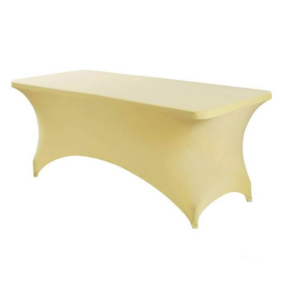 Binwennn "Stretchable Polyester Table Cover For Rectangle Tables – Elastic Fitted Design For Outdoor Parties Weddings Banquets And Gatherings – Durable & " 6 Ft Tablecloth Outdoor Fitted Rectangle