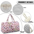 thumbnail image 7 of Garronmavis Pink Butterfly Print Large Quilted Duffle Bag for Women, Weekender Travel Bag Carry On Overnight Bag, Lightweight Gym Dance Tote with Zipper Pockets, 7 of 7