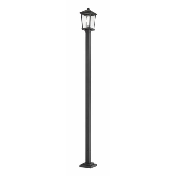 Beacon 2 Light Outdoor Post Mounted Fixture Clear Beveled