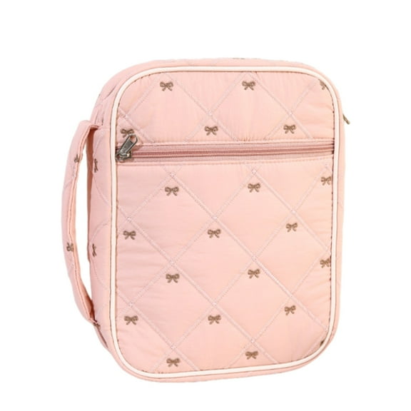 Bible Cover Case with Durable Handle for Women,Large Bible Tote Bags Organizer Quilted Carrying Book Case ,Bible Study Supplies Accessories Christian Gifts for Women