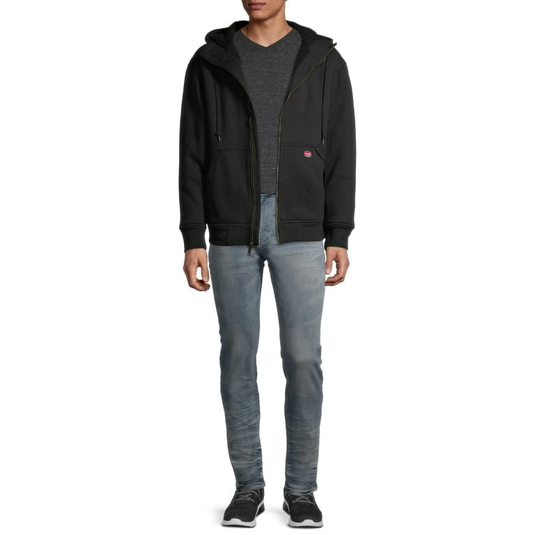 Wrangler Workwear Men s Guardian Heavy Weight Faux Sherpa and Quilt Lined Hoodie Walmart