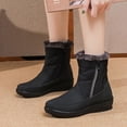 thumbnail image 2 of Xiaoxatg Women's High Top Comfortable Side Zipper Boots Solid Warm Footwear for Winter Season 8.5 Black, 2 of 2