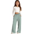 thumbnail image 5 of Kids Boys Sweatpants Elastic Waist Straight Leg Pants with Pockets Boys Solid Pants Mint Green Sweat Pants Boys Girls Spring Fall Sweatpants Size 7-8 Years, 5 of 5