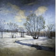 thumbnail image 2 of Metcalf, Willard Leory 20x20 White Modern Wood Framed Museum Art Print Titled - Old Willow and Brook, 2 of 4