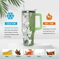 40 Oz Tumbler with Handle and Straw Insulated Double Walled Stainless