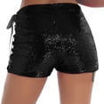 thumbnail image 6 of Felirenzacia Women's Sequin Shorts Sparkly Stretchy Night Out Party High Waisted Shorts with Drawstring Closure,Black,XL, 6 of 8