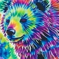 thumbnail image 6 of Elastic Edged Round Tablecloth Bear Tie Dye Print Table Cloth Cover for Indoor Outdoor Kitchen Party, 6 of 8