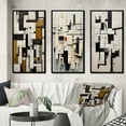 thumbnail image 1 of Designart "Urban Groove Garden Abstract Geometrics V" Modern Geometric Framed Wall Art Set Of 3 - Black Abstract Frame Gallery Set For Office Decor, 1 of 6