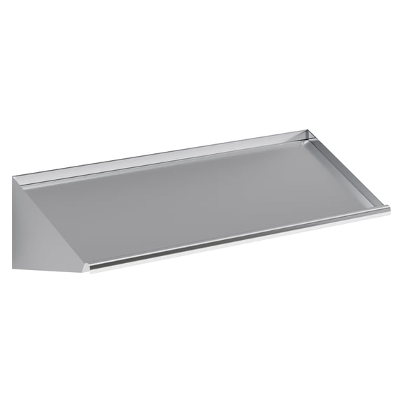 63 in. Stainless Steel Wall Mounted Slanted Rack Shelf. Fits Three Racks.