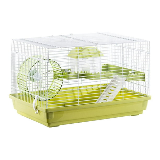 Hábitat para hámsteres Jaula para hámsteres Ventilación Casa de lujo Jaula para animales pequeños para conejos Erizos Conejillos de indias Ratas verde