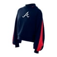 thumbnail image 2 of Women's New Era  Navy Atlanta Braves Mock Neck Balloon Sleeve Sweatshirt, 2 of 5