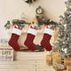thumbnail image 4 of Clear Medias navideñas de 18 pulgadas, bolsa de regalo a cuadros con lentejuelas para árbol, chimenea, decoración de fiesta familiar, 4 of 5